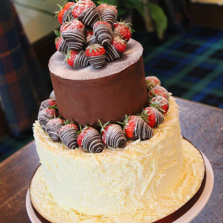 Dipped Strawberry Ganached Cake